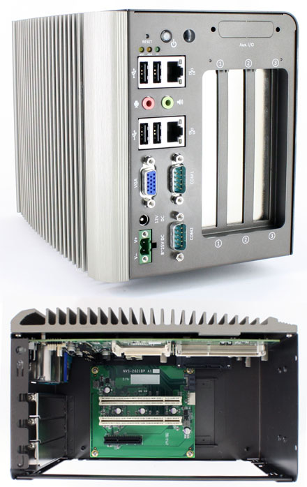 Nuvo-2021+ (Intel Atom D525, 2xPCI, 1xPCI-E, 2x LAN) [<b>FANLESS</b>]