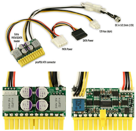 picoPSU-160-XT DC/DC (160 Watt) + AC/DC 120W Adapter + power cord [Bundle]